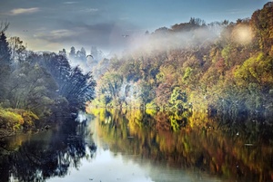 Christian Leitner Vogelflug am Herbstsee